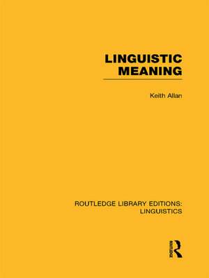 cover image of Linguistic Meaning
